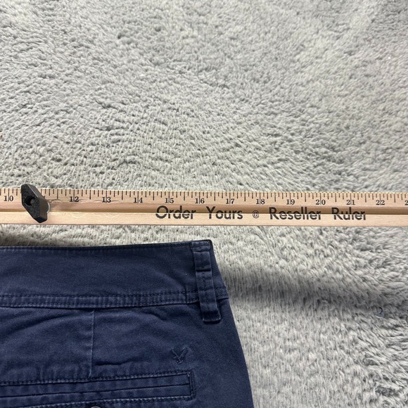 American Eagle Outfitters Pant Womens 8 Blue Cotton Chino Flared Preppy Business - Picture 8 of 11